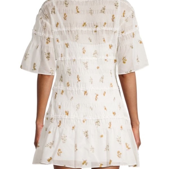 REBECCA TAYLOR Marigold Fleur Ines Smocked Dress w/ flower pattern, Size M, NWT - Picture 2 of 5